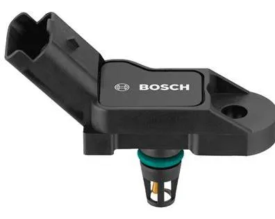 Capteur automobile Bosch noir présenté sur fond blanc